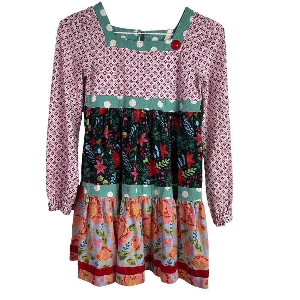 Matilda Jane Dress Girls10 Party Mix Once Upon a Time Long Sleeve Tiered Floral